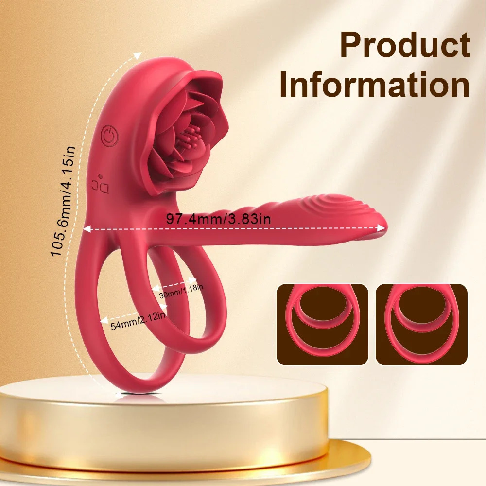 Rose rooster ring vibrator penis cover suction stimulator remote control Gspot installation adult product clitoral sex toy 240914