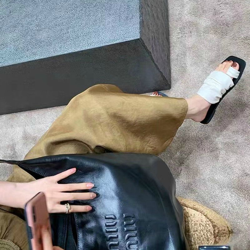 Slides Women Rubber Flip ps Soft 2024 Beach Flat Hawaiian Square Toe Female Shoes Slippers a733 d8c