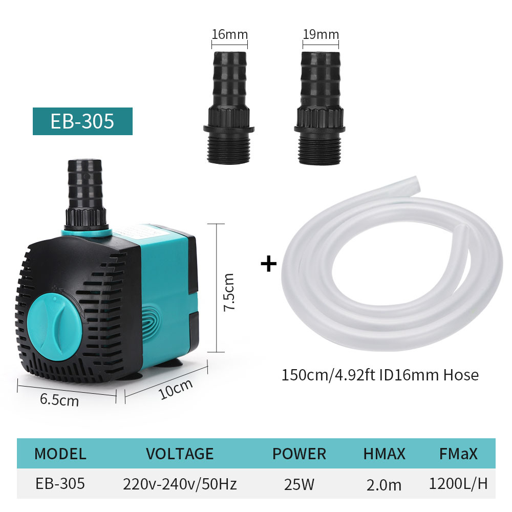 6W 15W 35WUltra-Quiet Submersible Water Fountain Pump Filter Fish Pond Aquarium Water Pump Tank Fountain Side Suction Pump