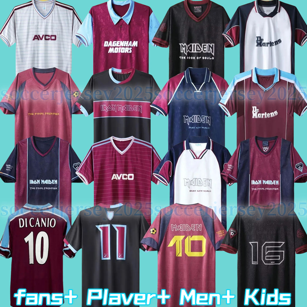 1986 89 retro soccer jerseys Iron Maiden 1990 95 97 DI CANIO KANOUTE LAMPARD 1999 2001 2008 2010 2011 Football Shirts Men Uniforms