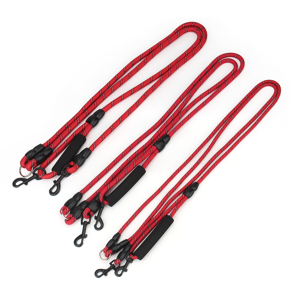 Double Dog Leash Reflective Detachable Coupler and Tangle Free,Leash Control with Padded Handle for Large & Medium Dogs Walking