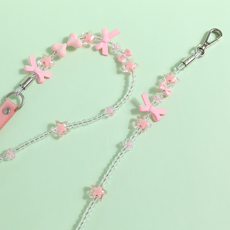 Pearl Dog Collar Leash Pet Imitated Pearl Necklace Collar Jewelry，Stainless Steel Wire Imitated Pearl Dog Leash for Kitten Puppy