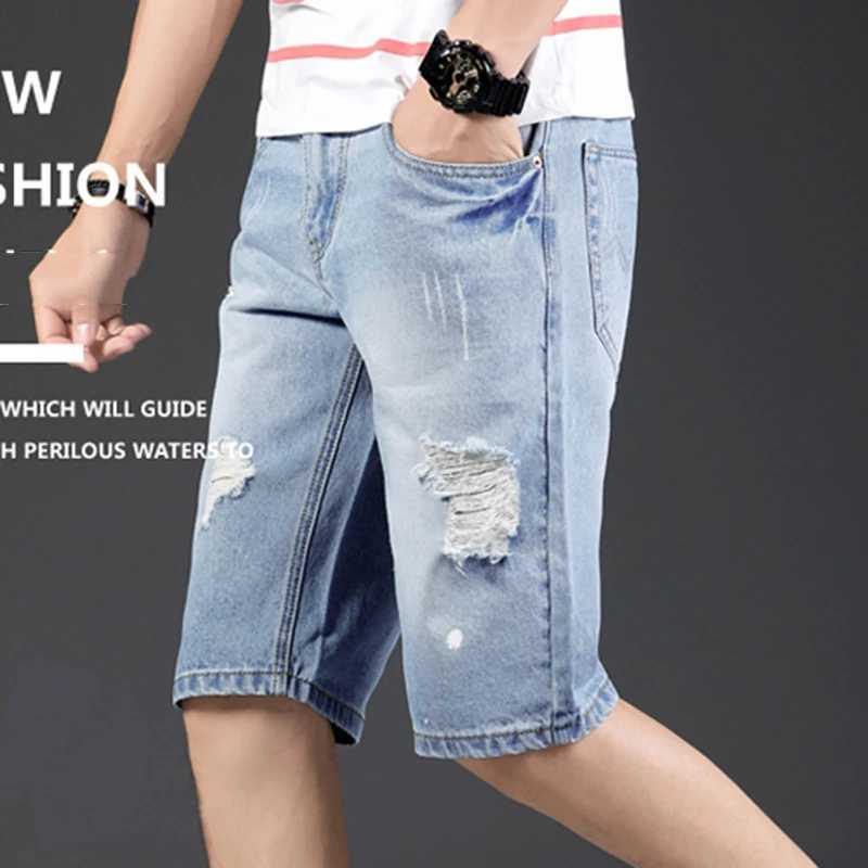 Personalized Beggar Denim Short Jeans Broken Copper Middle Pants Mens Cowboy Shorts Trendy Summer Thin Street Wear ShortsX240914