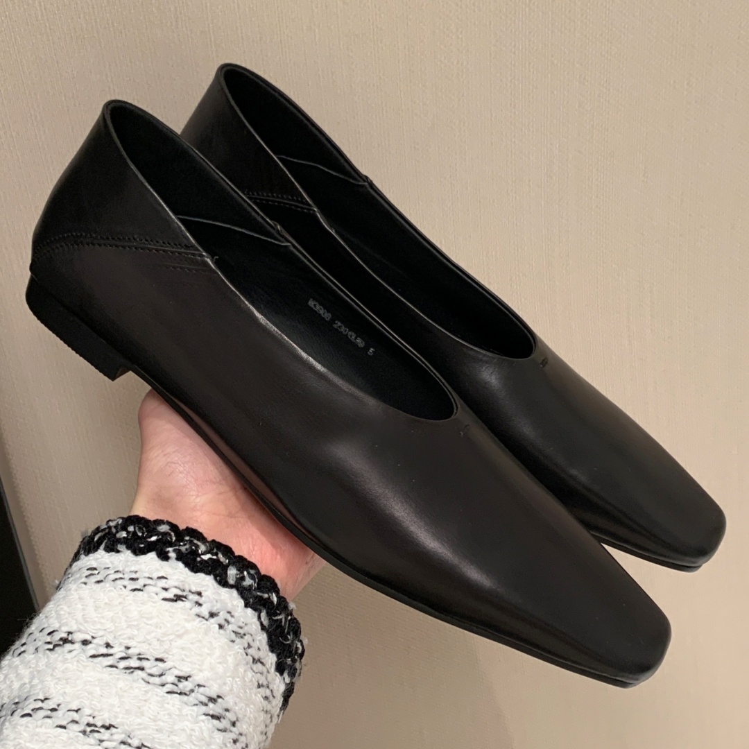 Women's cow leather square toe slip-on ballet flats leisure soft comfortable espadrilles casual female daily slim shoes woman