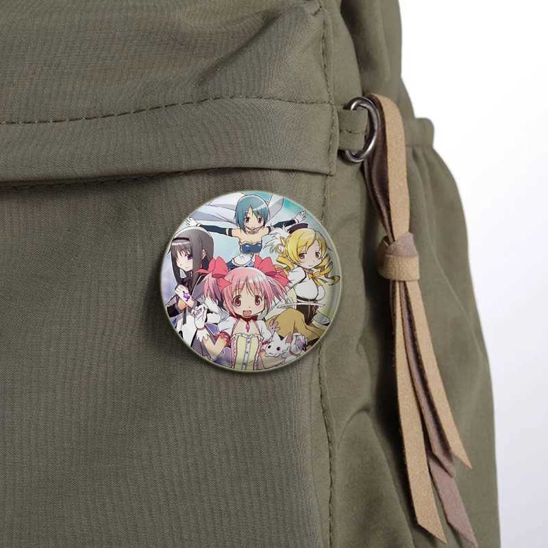 58mm Cute Anime Puella Magi Madoka Magica Figure Icon Badge Handmade Tinplate Brooch for Backpack Clothes Chest Ornament GiftsX240914
