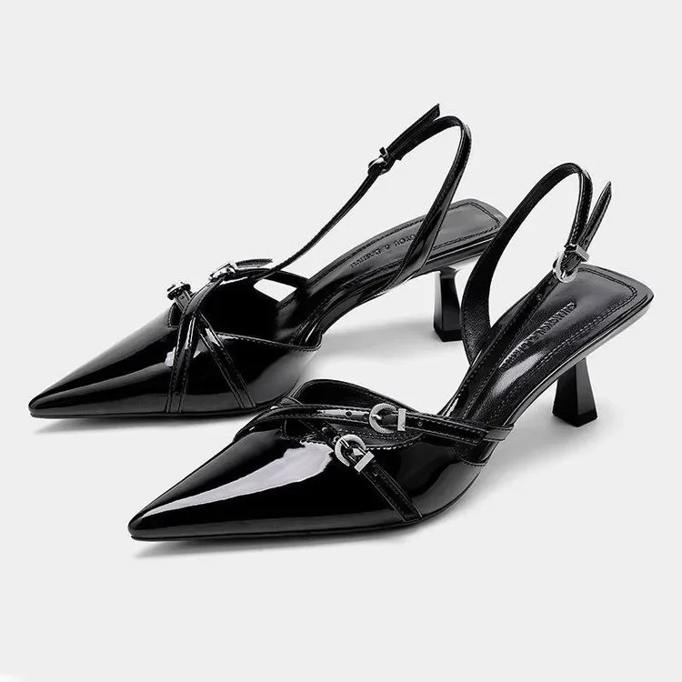 Luxury Designer Summer Women Sandals Fashion Elegant Pointed Toe Singbacks Shoes Ladies Sexy High Heel Party Sandalias