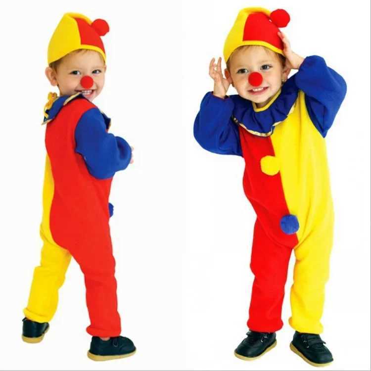Childrens Carnival Clown Circus Role Playing Costume Halloween Childrens Boys and Girls Baby Birthday Party Dress W240914