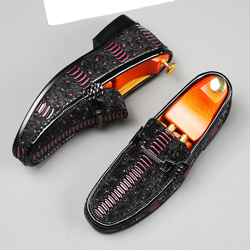 Crocodile Pattern Men Loafers Genuine Leather Men Slip on Shoes Luxury Brand Man Dress Shoes Street Style Moccasins Driving Flat