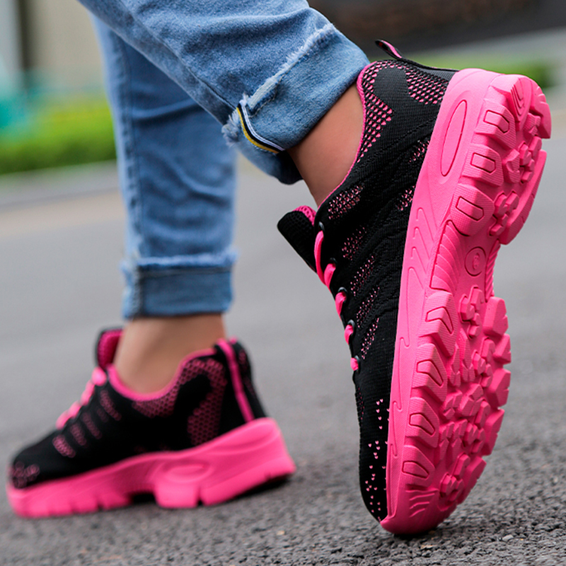 Sneakers Breathable Safety Men Lightweight Anti-Smash Work Boots Women Protective Steel Toe Shoes Female 59cf