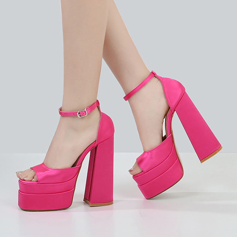 Elegant Women Shoes Platform High Heeled Sandal Woman INS Buckle Fashion Trendy Women's Design Shoes 2024
