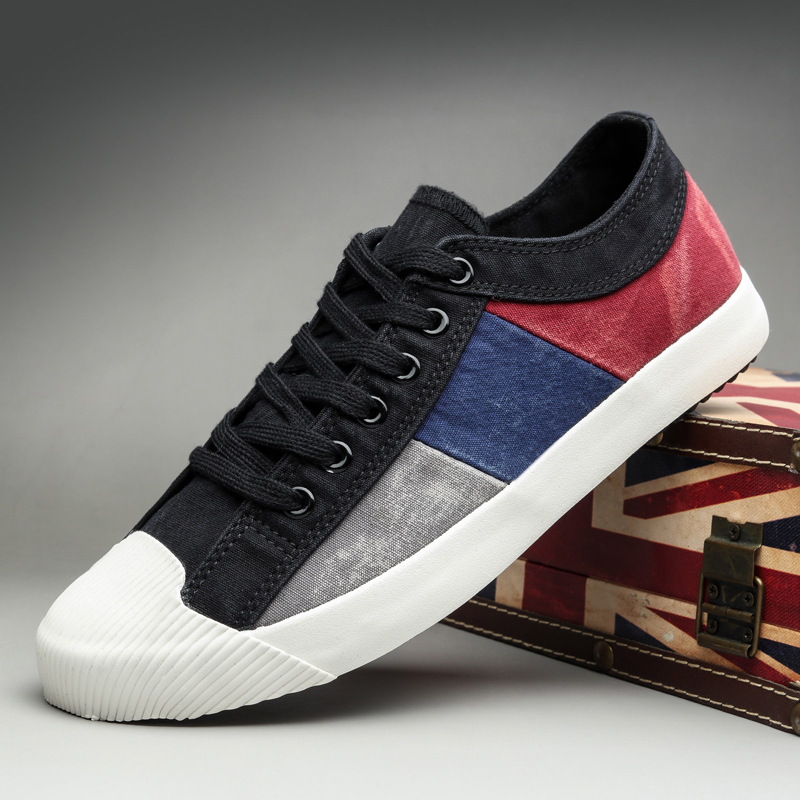 Men's Canvas Shoes Flat High Top Vulcanized Shoes Men's Sneakers 2023 New Men Black Casual Canvas Shoes Men's Shoes Sneakers
