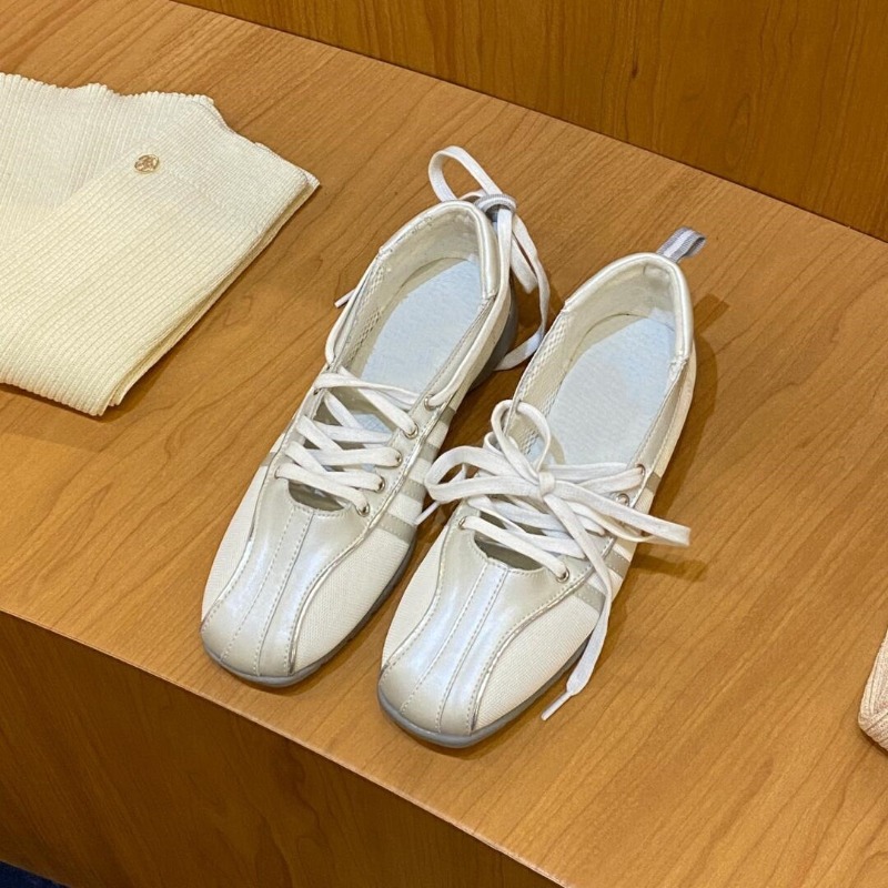 Genuine Leather Ballet Flats Women Sheepskin Leather Vintage Strap Mesh Casual Shoes Fashion Mary Jane Soft Soled White Shoes