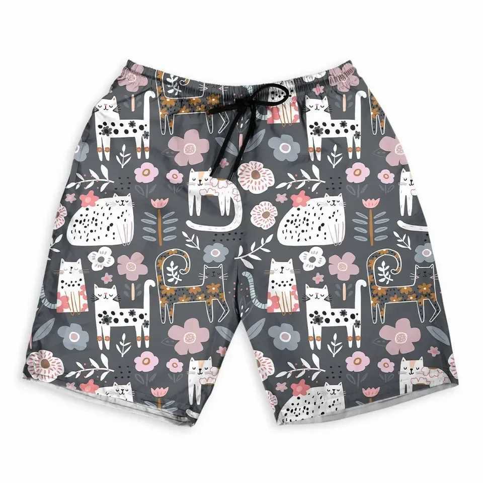 2024 Mens Shorts Summer Shorts Casual Shorts Pocket Drawstring Funny animal Breathable Short Fashion Streetwear beach pants Y240914