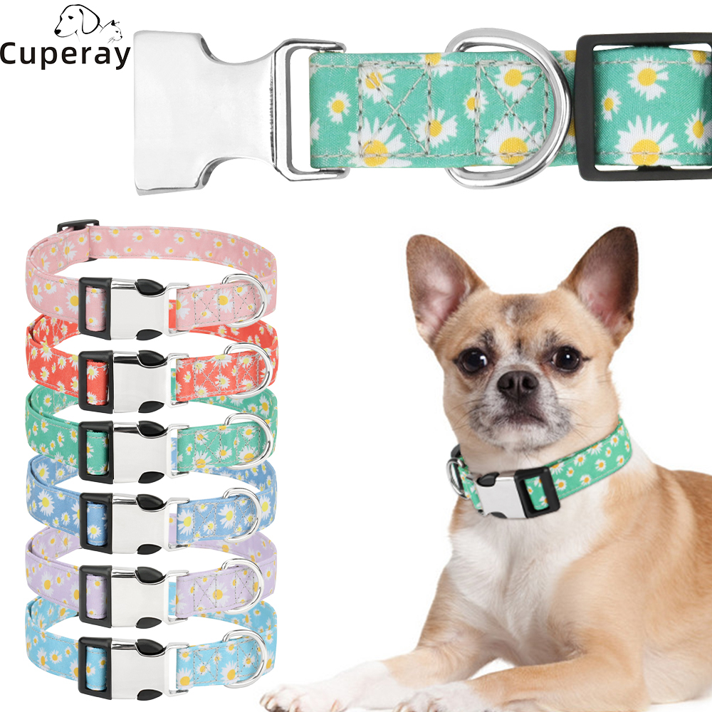 Flower Pattern Dogs Collar,adjustable Girl Dog Collar with Metal Buckle ,multiple Colour Pets Collar for Small Medium Large Dogs