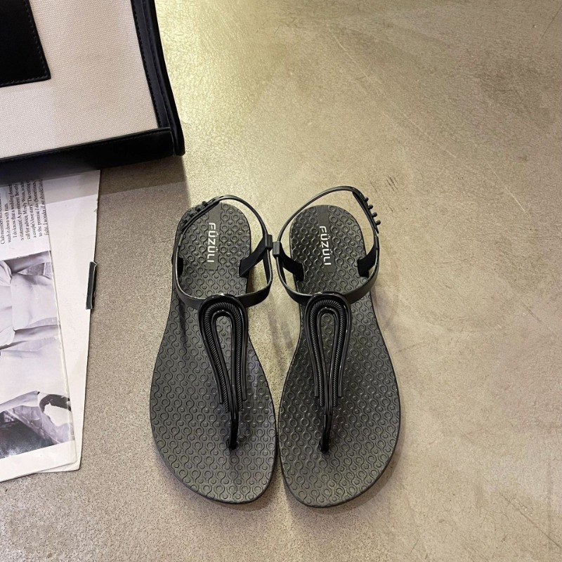 Summer New Women's One-line Strap Sandals Roman Fashion Flat Sandals Casual Beach Sandals Women Ladies Shoes Slippers