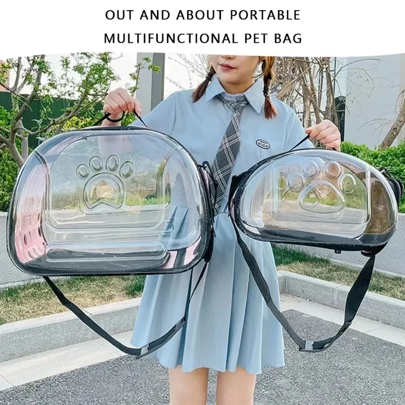 Pet Shoulder Crossbody Bag Breathable and Portable Pet Outing Cat Backpack Outdoor Travel Handbag, Small Dog Folding Bag