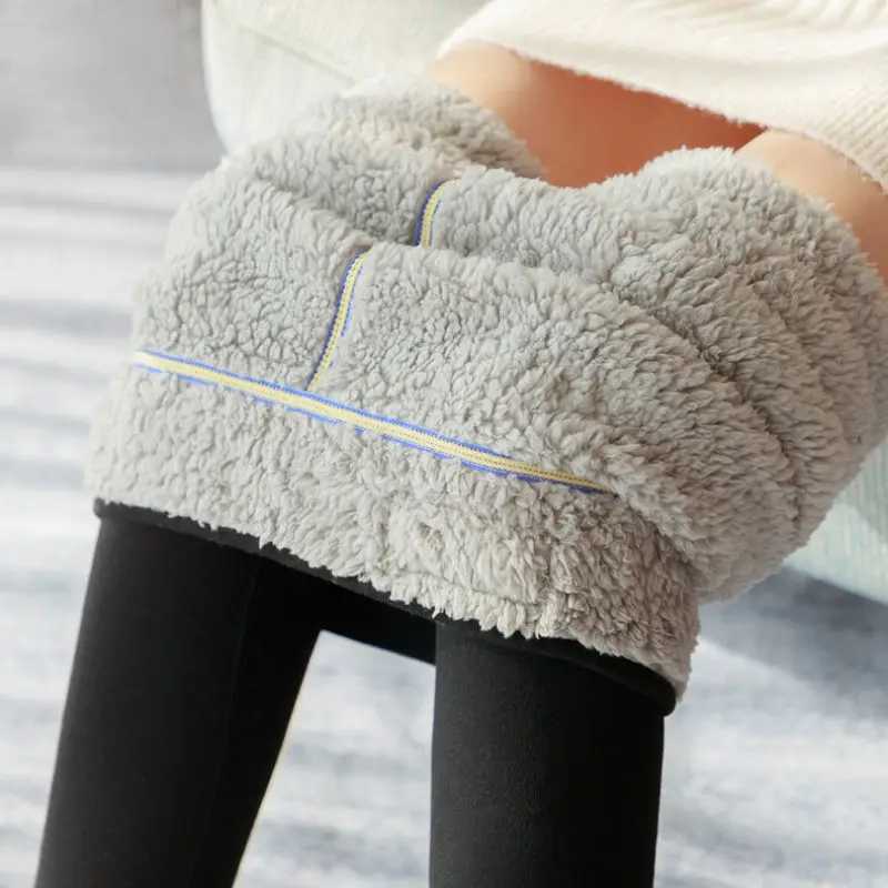 2024 New Winter Velvet Leggings Women Skinny Thick Warm Pants Elastic High Waist Casual Cold Lamb Wool Fleece Leggings T249X240914
