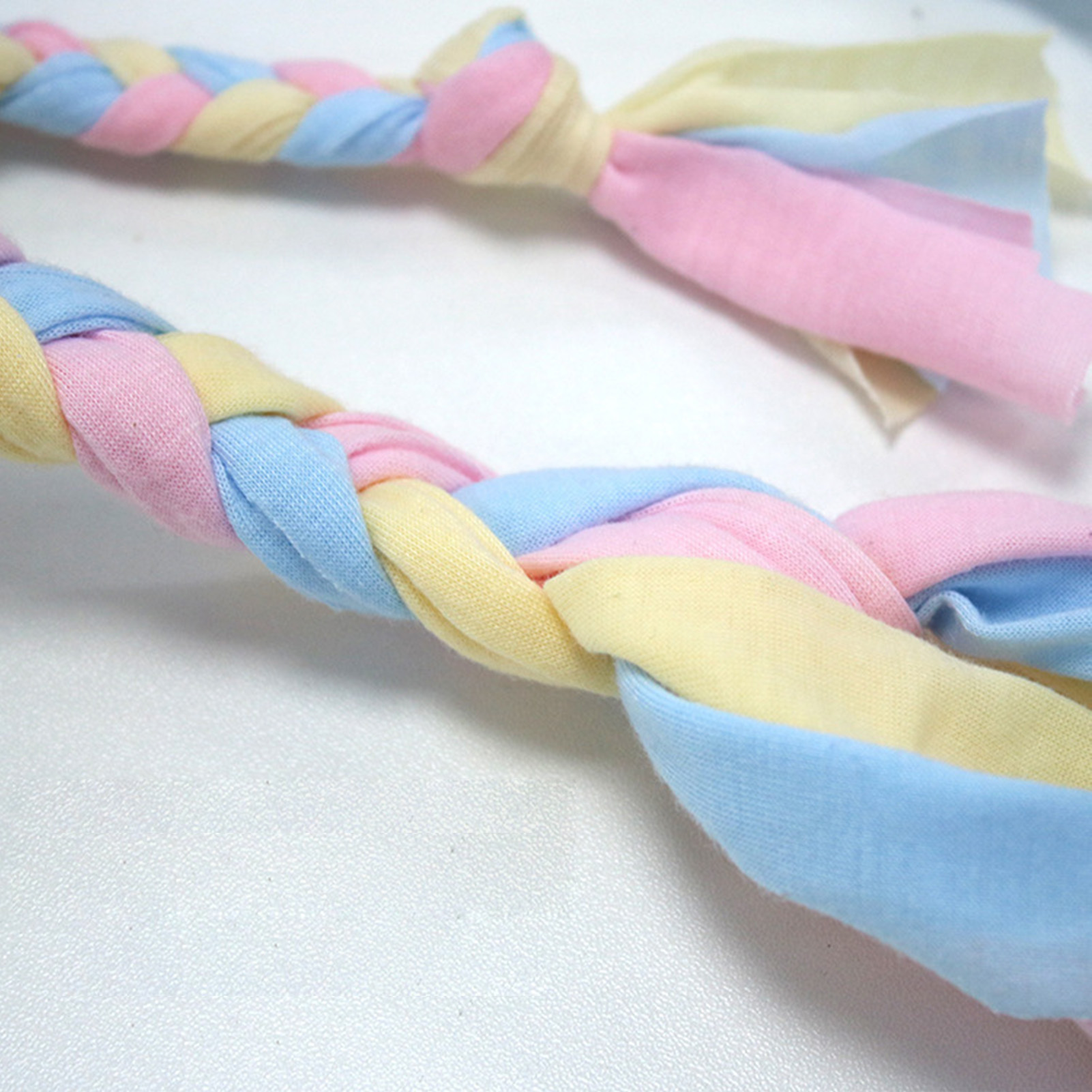 Dog Bone Ball Toy Biting Resistant Interactive Bone Toy With Cloth Stripes Blue Color