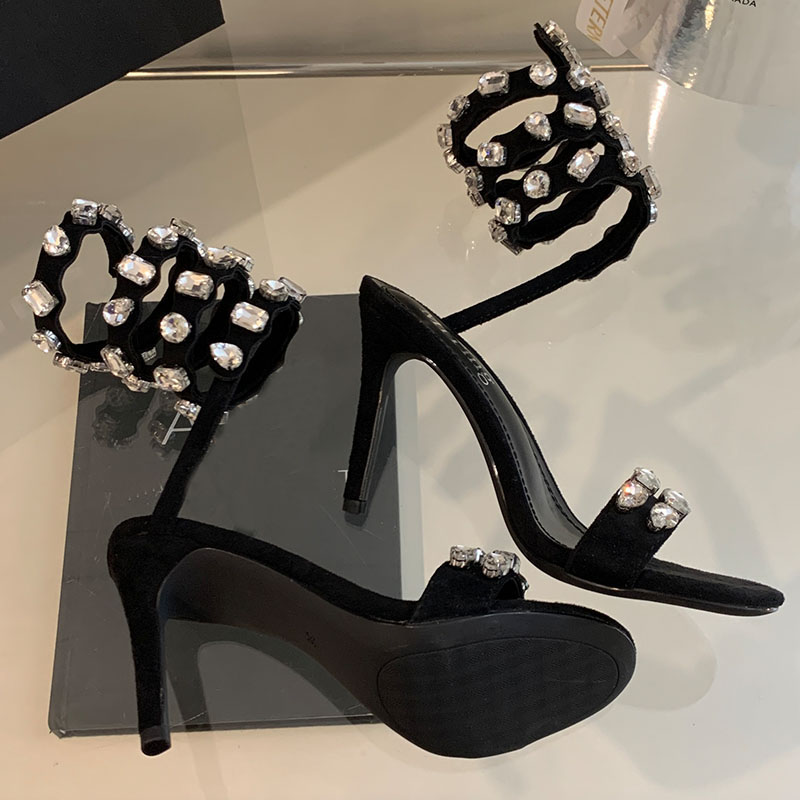 2025 new Footwear Crystal Pumps Women Thin New In Female Peep Toe Fashion Rhies Ladies High Heels Shoes b302