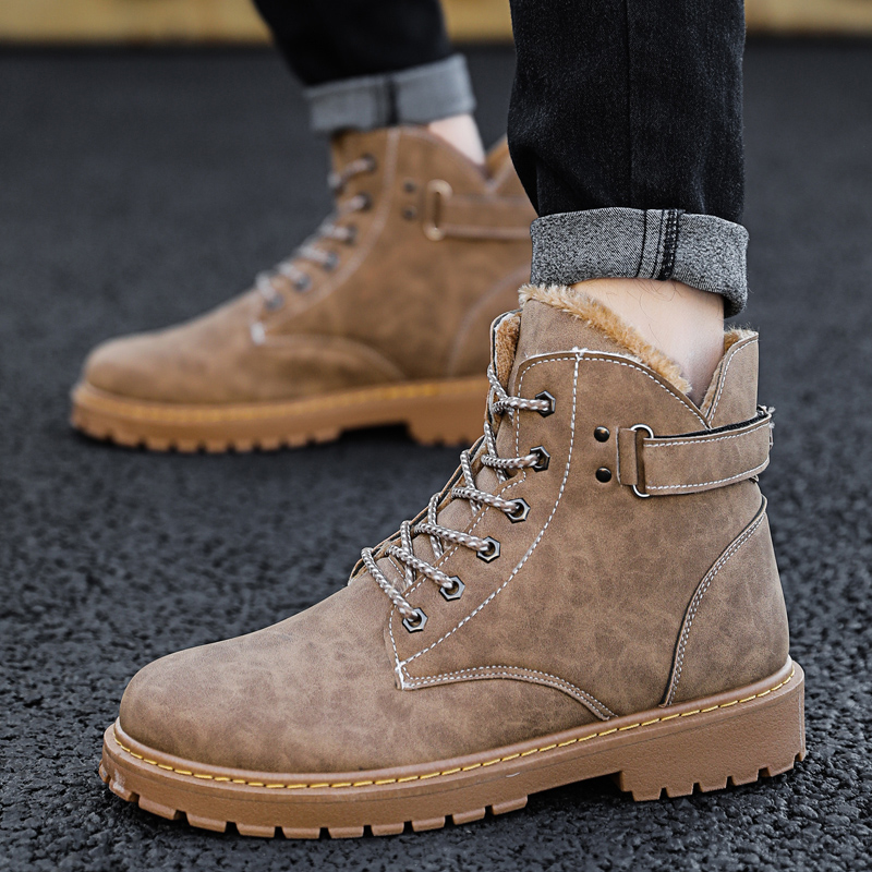 Men Boots New Men's Cotton Shoes Winter Fashion Shoes Men Snow Boots Plush Thickened Comfortable Outdoor Walking Shoes boots men