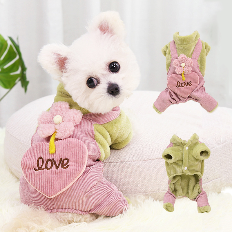 Flower Princess Pet Clothes for Small Dogs, Dog Jumpsuit, Cute Puppy, Cat Clothing, Sweet Pets, Chihuahua Apparel, Autumn Winter
