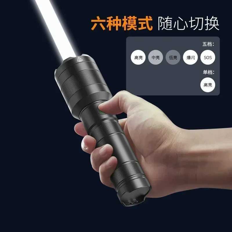 The latest SF2 white laser flashlight LEP 1500 meter built-in 21700 battery C-type charging tactical military search flashlight W240902W240903