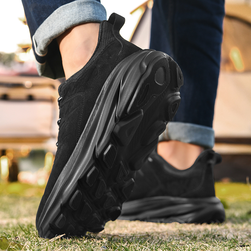 Nubuck Leather Anti-Skid Running Shoes for Men, Casual Footwear, Gym Shoes, Sports Footwear, Jogging, Walking, Tennis, New, 2024