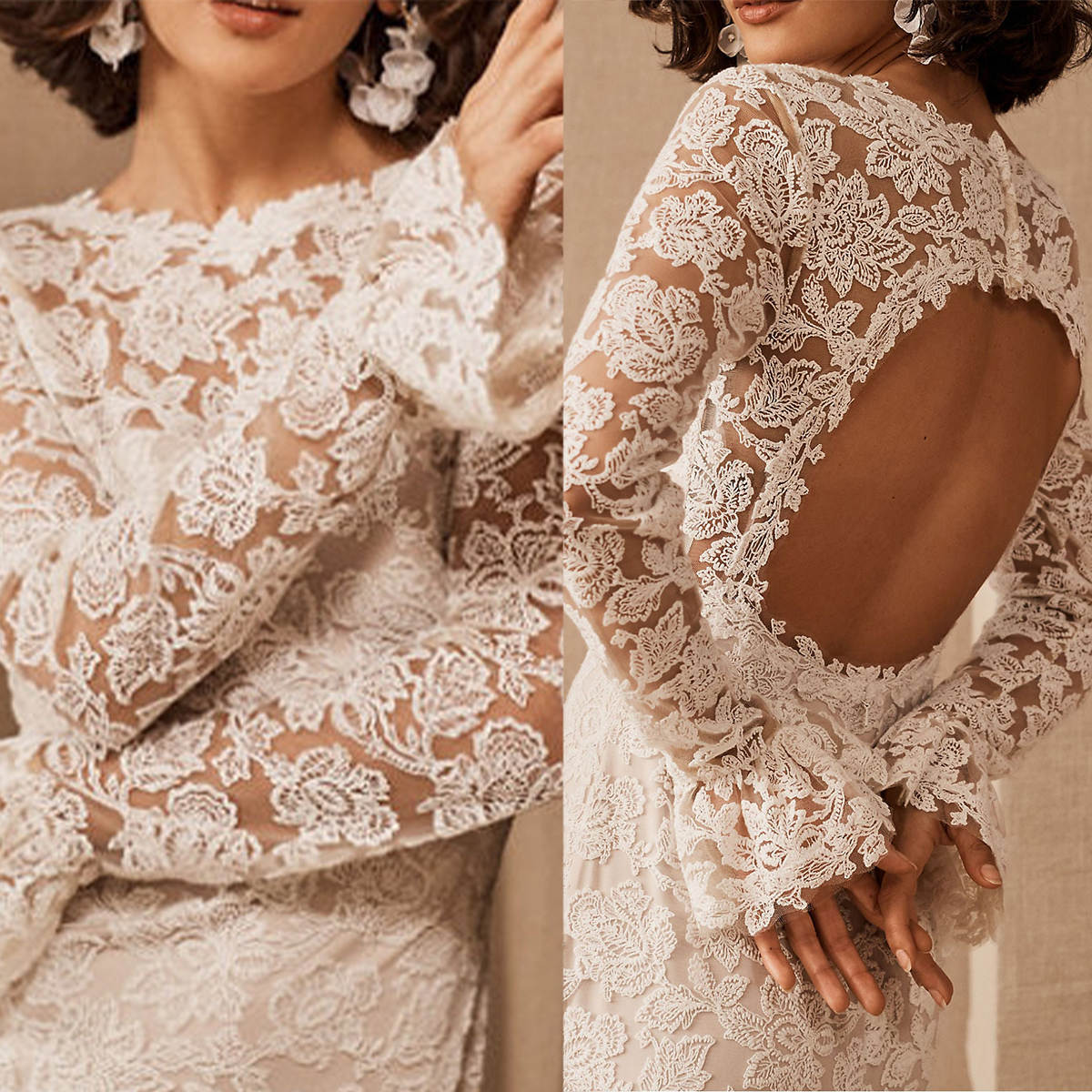 Unique O Neck Jacket Appliques Lace Backless Long Sleeve Bride Jackets For Strapless Bridal Dress Wedding Accessory Custom Made