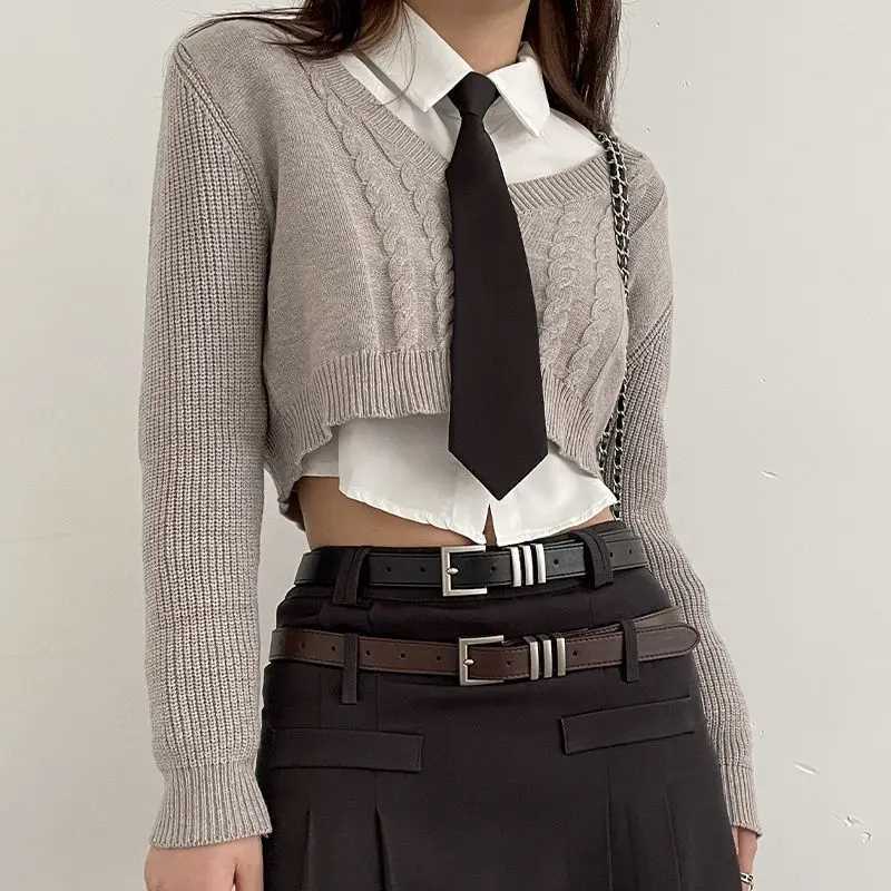 Belt female senior sense retro simple ins style Korean with jeans belt 2023 new decorative fashion beltX240914
