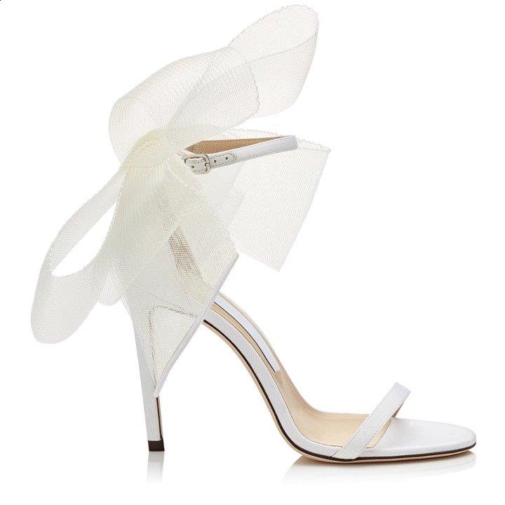 Woman African Shoe Beige High Heels 2024 Bury Big Bow 12cm Summer Straps Cover Latest Fine Scandals Pumps Butterfly-knot Thi 18b0