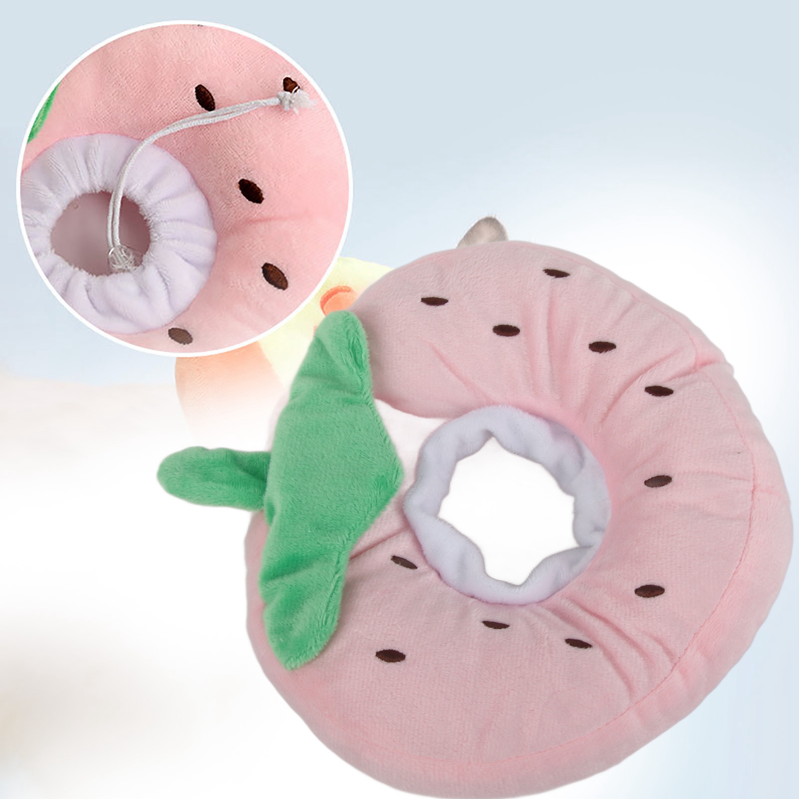 Cat Cone Collar, Cute Fruit, Soft, Adjustable, Prevents Licking, Surgery Recovery, Collars for Cats, Kittens Pets