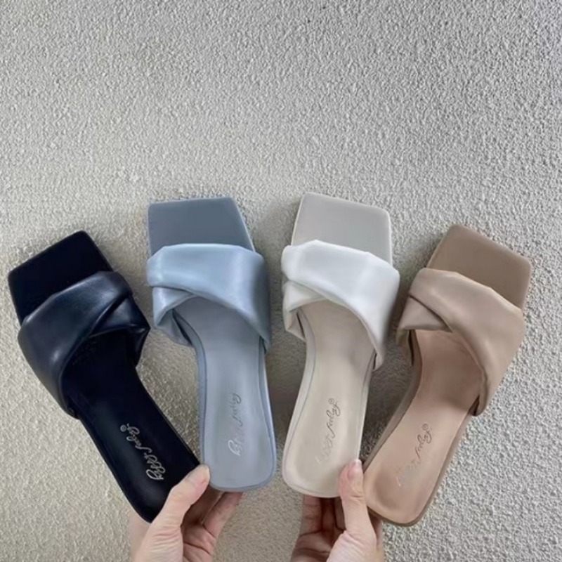 dh5367242 New Women Sandals Summer Mid Heels Chunky Casual Designer Dress Pumps Sgback Mules Shoes atos Ladies 055a e090