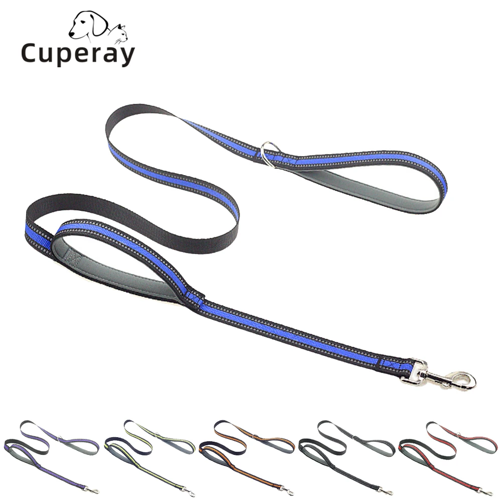 150cm Dog Leash with Soft Padded Double Handle,Durable Strong Dog Leash,Reflective Nylon Walking Lead for Large,Medium,Small Dog