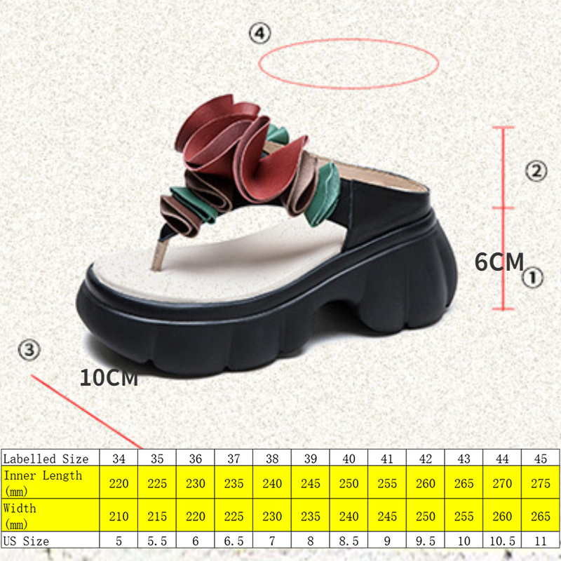 Koznoy 6cm Natural Genuine Leather Appliques Flower Slipper Summer Women Hollow Wedge Platform Sandals Peep Toe Fashion Shoes