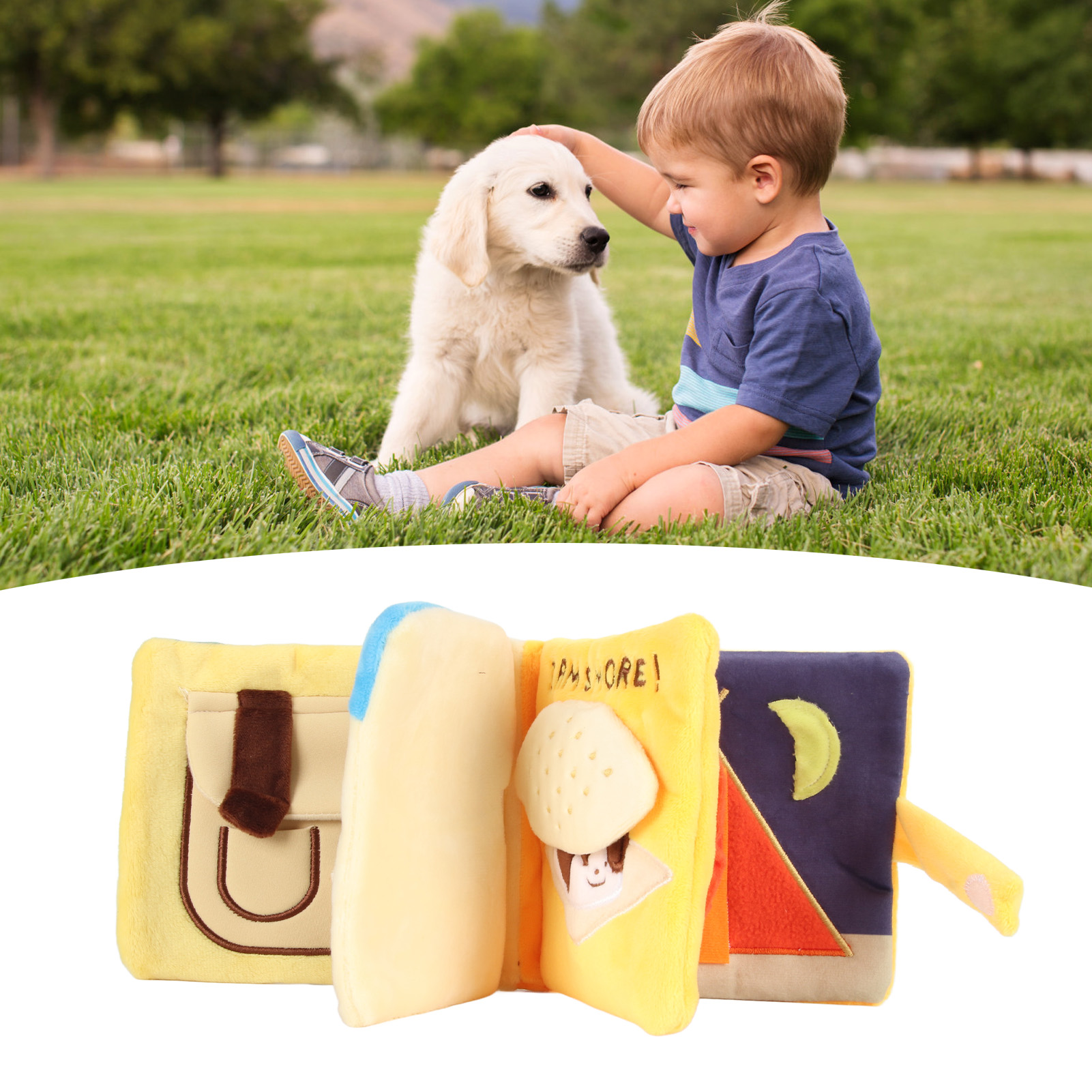 Puppy Snuffle Book Plush Dog Puzzle Book Dog Sniffling Training Book Toy For Indoor Outdoor