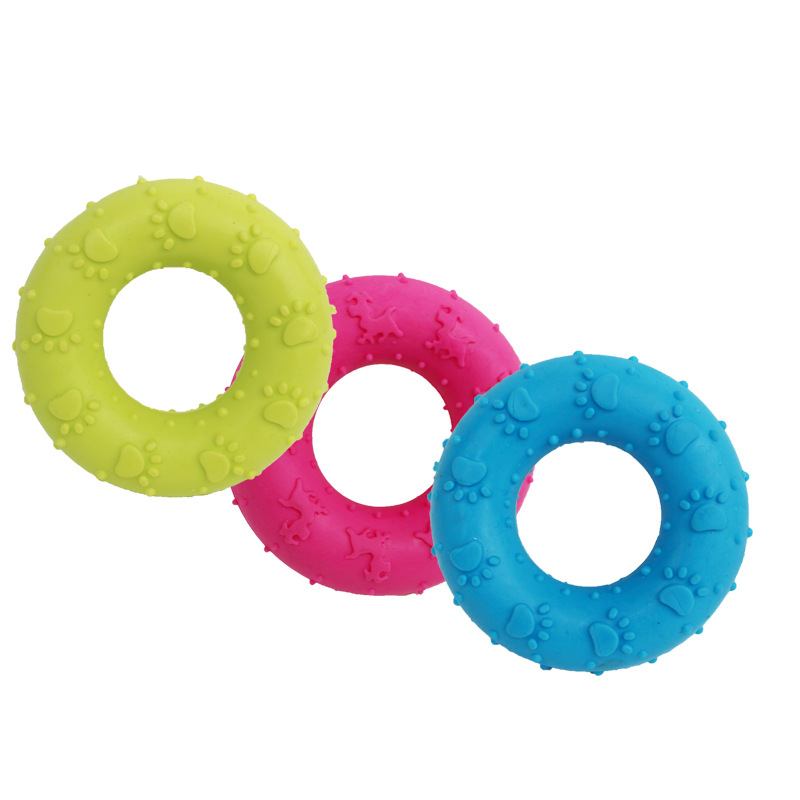 Funny Candy Colors Chew Donut Circle Ring Small Dog Toys Tooth Cleaning Training Interactive Chew Dog Toys For Small Breeds Dogs