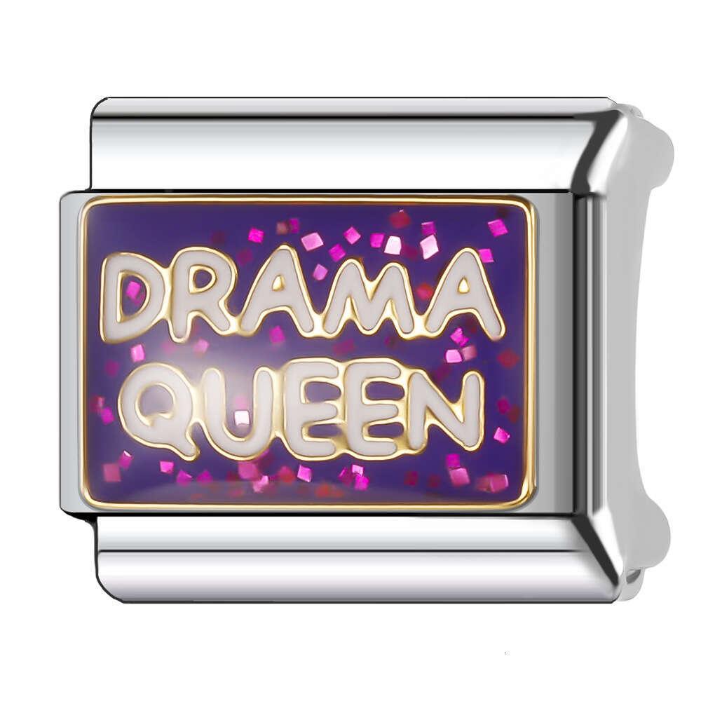 New Women's Gift drama queen friend Bead Italian Charms Links Bangle Beads Fit 9mm Stainless Steel Bracelet Making DIY For Women Fashion Jewelry