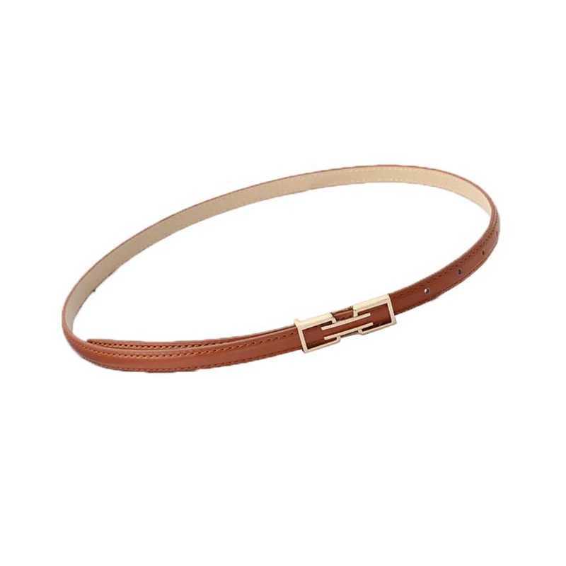 Ladies Trouser Dress Decoration Waistband Fashion Leather Thin Belt Golden Metal Buckle Adjustable Waist Strap All-match 1PcsX240914