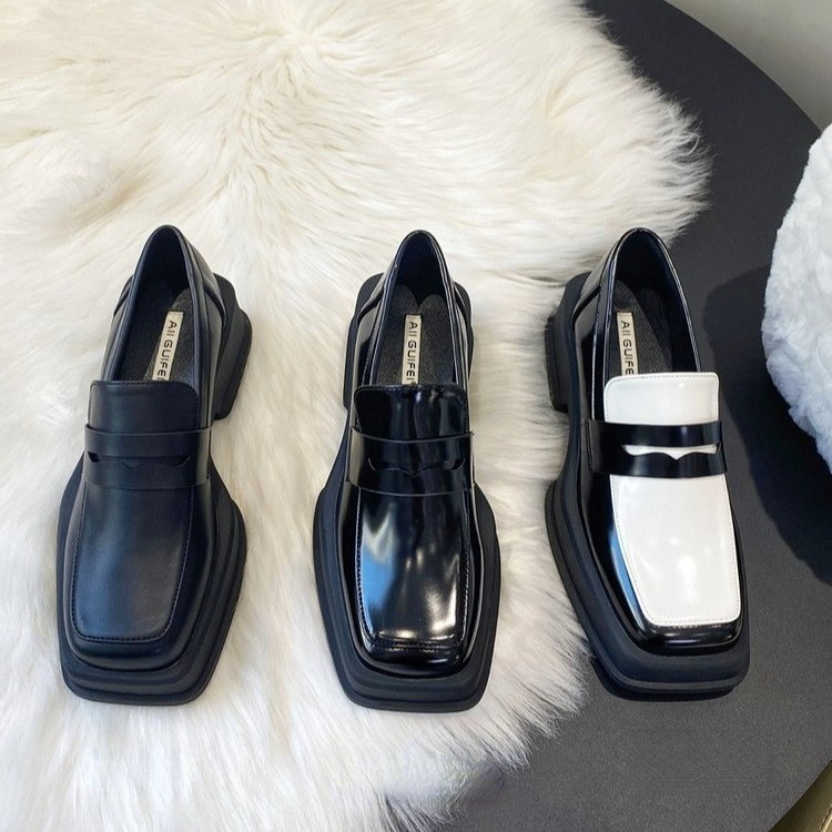 2024 New Women'S Shoes Low Heel Loafers Casual Ladies Slip on Square Toe Shoes Female Elegant Fashion Shoes Zapatillas Mujer