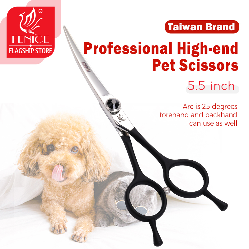 Fenice professional 5.5/7.0 inch pet grooming curved scissors for dog grooming scissors cutting shears makas tijeras
