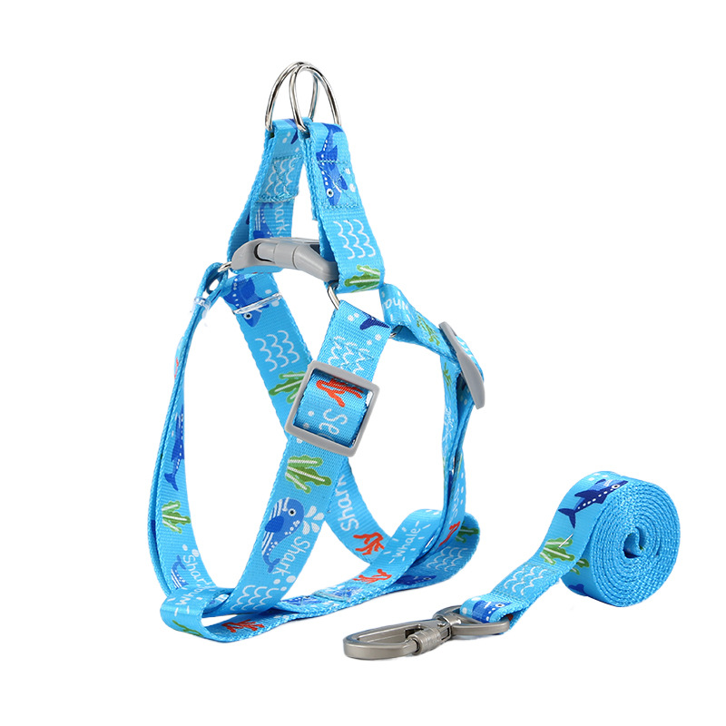 Adjustable Vest Style Dog Harness with Matching Leash To Prevent Breaking Loose Pet Harness and Leash Set for Cats and Puppies