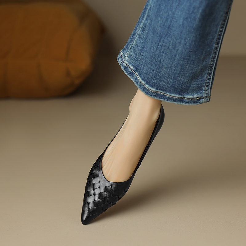 2024 Spring Autumn Genuine Casual Women Loafers Flats Ladies Real Leather Shoes Retro Low Heel 6837