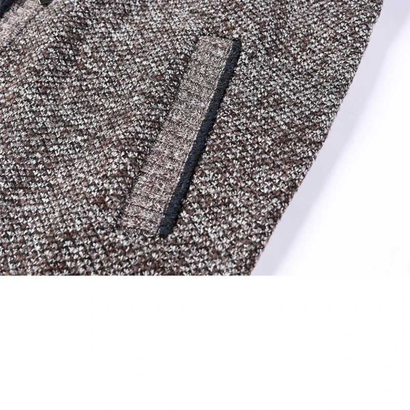 Autumn Winter Mens Warm Sweaters Cashmere Wool Zipper Cardigan Coat Man Casual Knitwear Jacket Male ClothesXJ240907