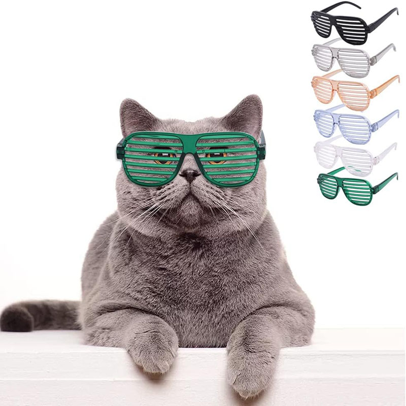 Pet Goggles Sunglasses Fashion Clear Square Cat/Dog Goggles - Classic Retro Circular Metal Circle Eye-Wear for Cat,Chihuahua or Small Dogs