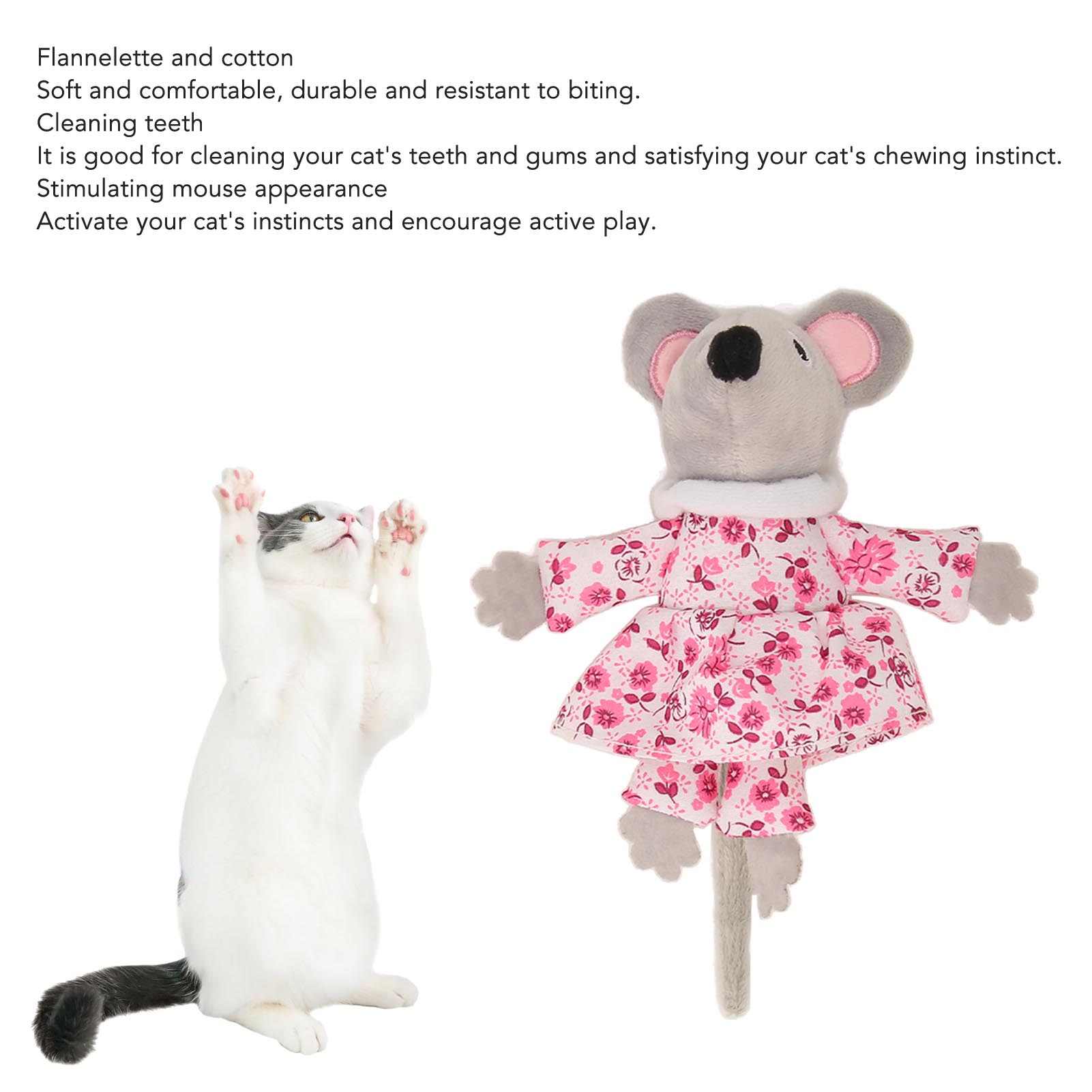 Catnip Mouse Cat Toy, Pet Interactive Chewing Toy, Bite Resistant, Boredom Reduction