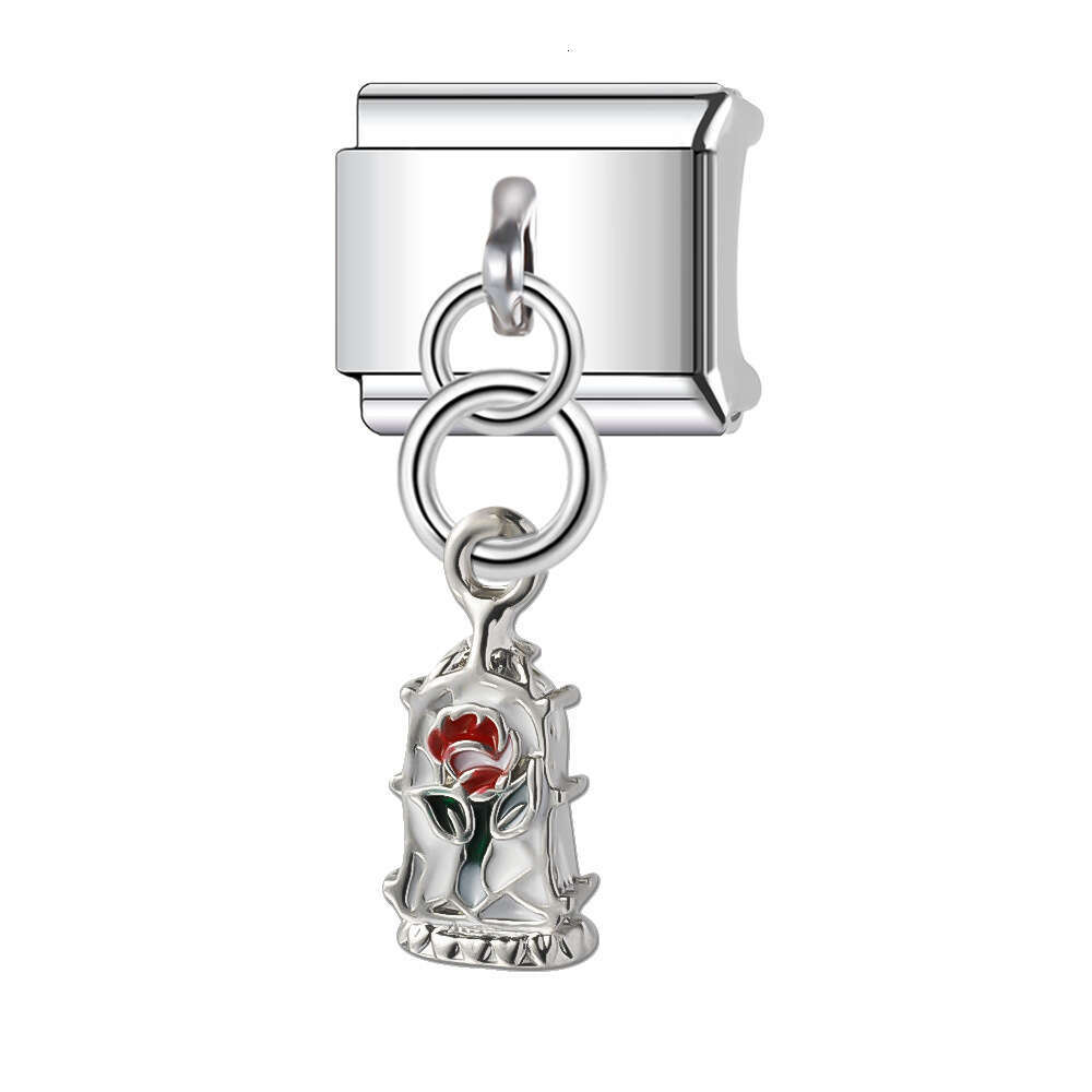 New Women's Gift heart Pet Claws pendants Italian Charms Links Bangle Beads Fit 9mm Stainless Steel Bracelet Making DIY For Women Fashion Jewelry