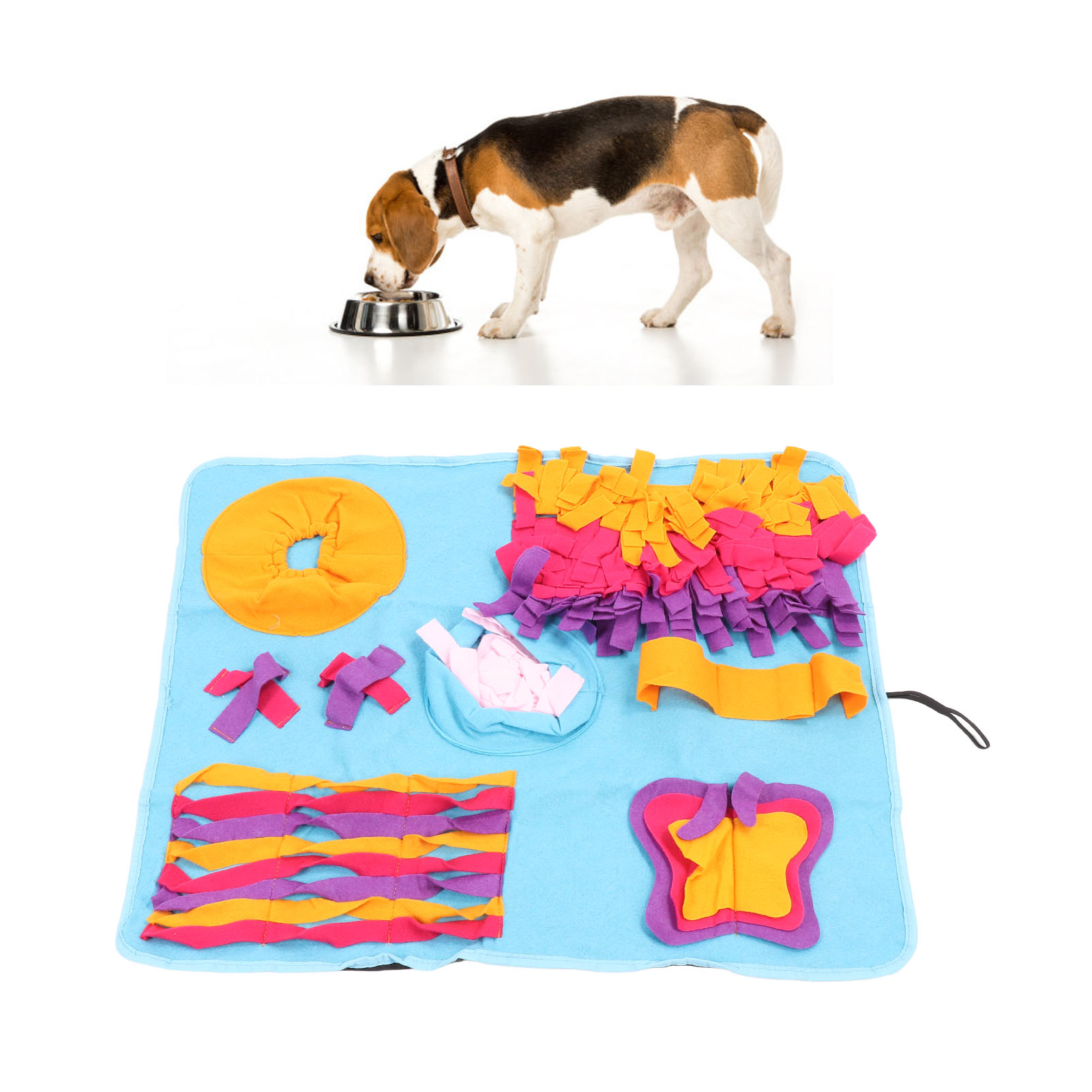 Washable Reusable Fabric Snuffle Mat for Dogs, Pet Slow Feeding Mat, Anxiety Reduction, Dog Foraging, Enrichment Toy, Training