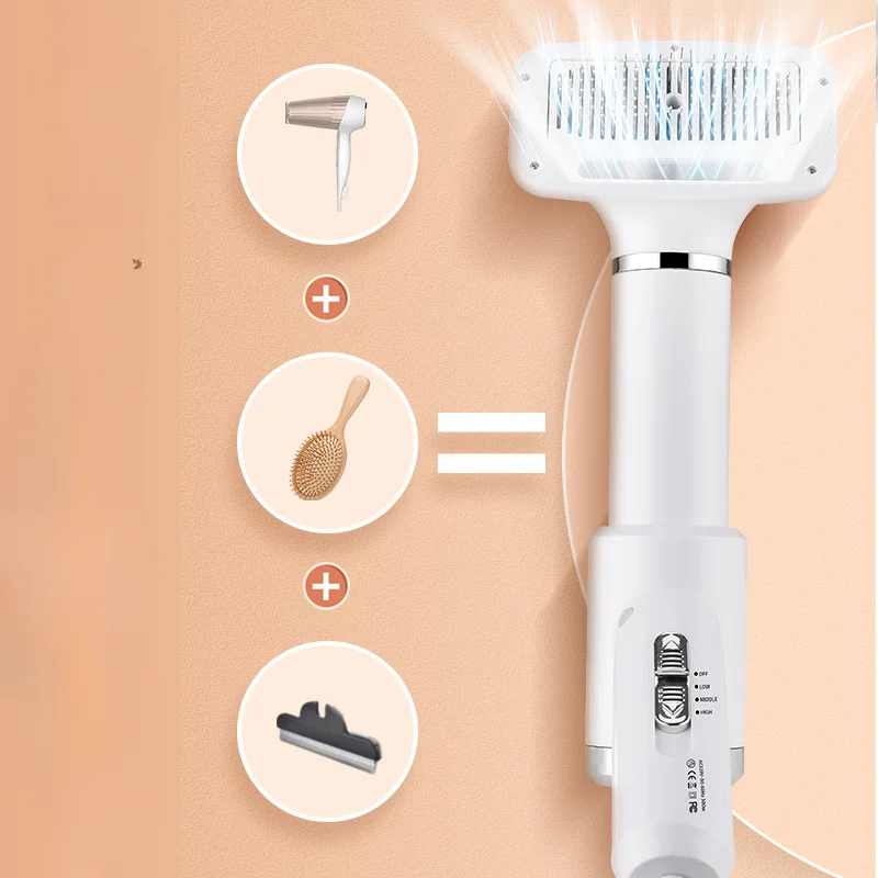 2-In-1 Pet Dog Dryer Quiet Dog Hair Dryers and Comb Brush Grooming Kitten Cat Hair Comb Puppy Fur Blower Adjustable Temprature