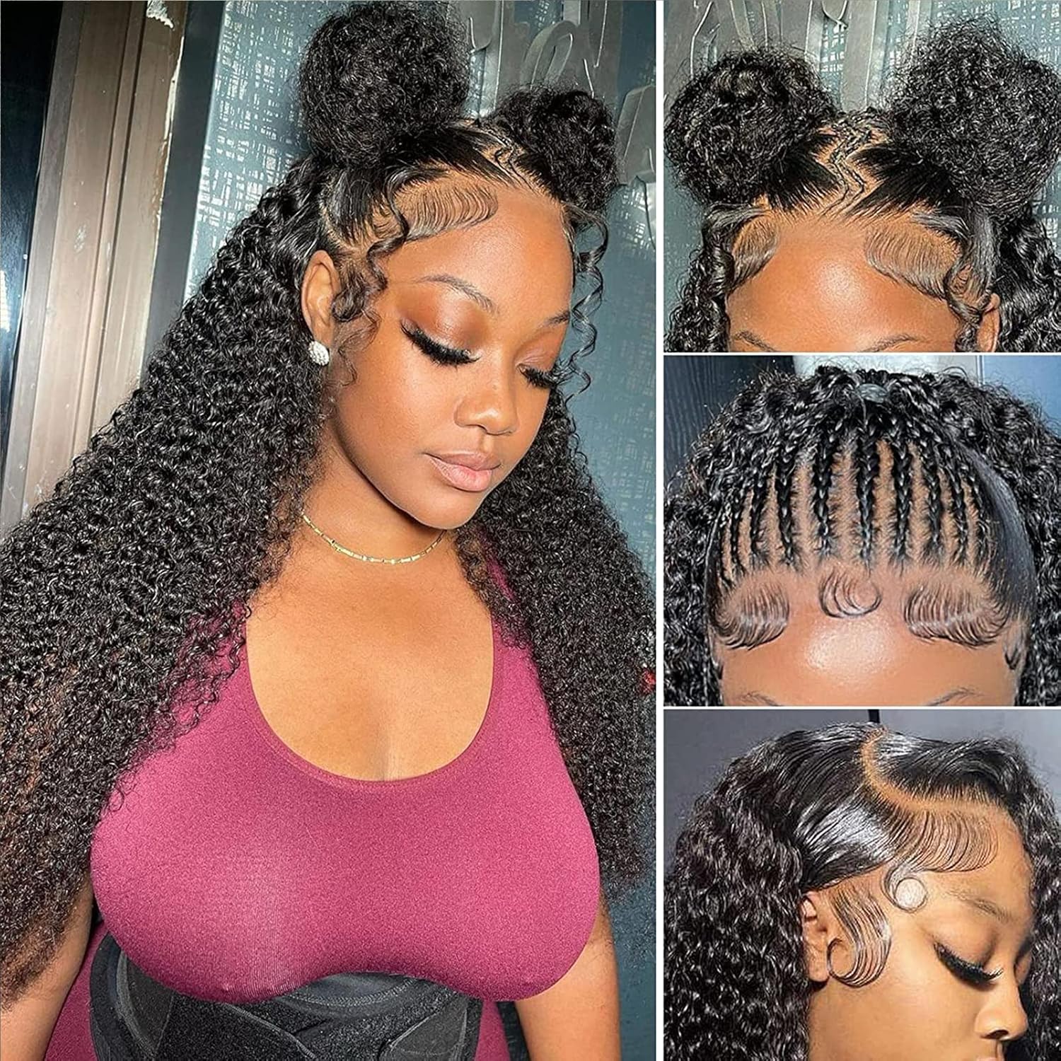 15A Full Lace Wigs Human Hair Wigs HD Transparent Handmade Invisible Lace front Pre Plucked 180% Density Brazilian Kinky Curly Wigs