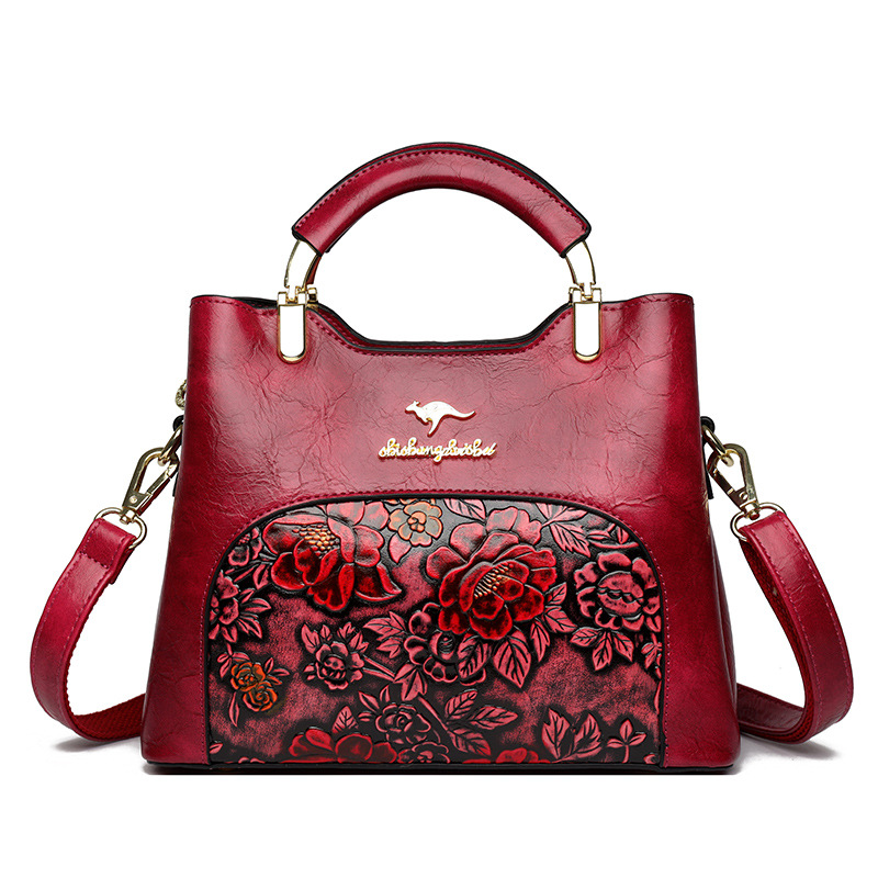 2025 new Retro Chinese style p emed handbag women's new high-end large-capacity shoulder messenger bag